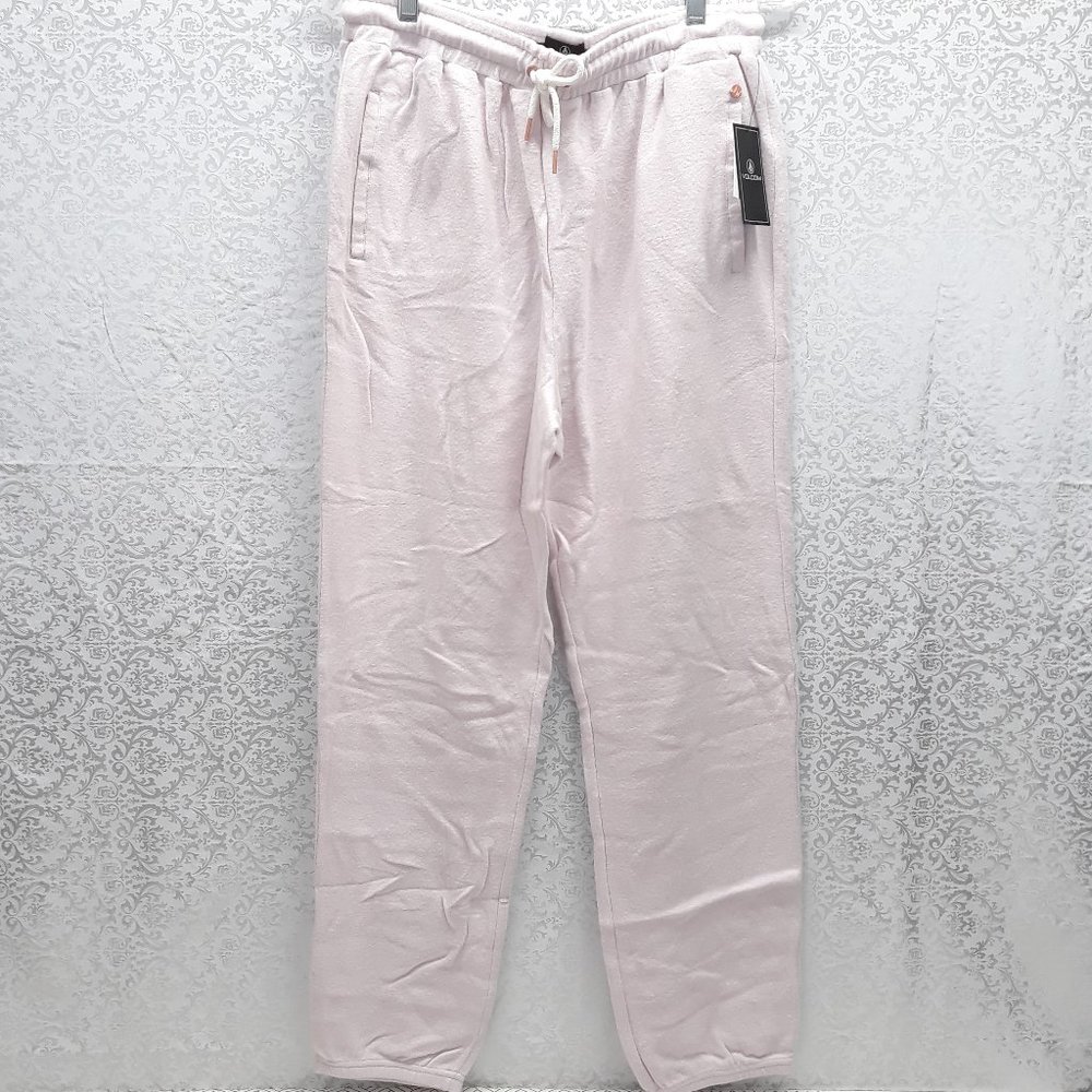 Volcom Women's Lil Fleece Sweatpant light pink ,M